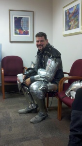 knight in armor in the green room
